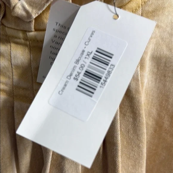 NWT Mazik Yellow Ruffle Sleeve Blouse 1X - Picture 4 of 6